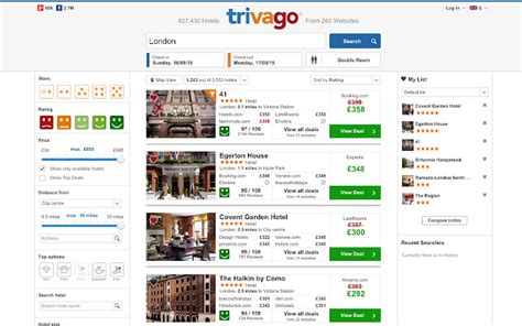trivago official site.